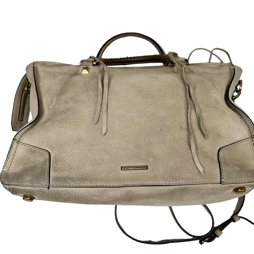 REBECCA MINKOFF Regan Suede Leather Satchel Tote Bag‎